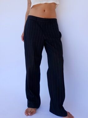 Vintage black pinstripe trouser pants